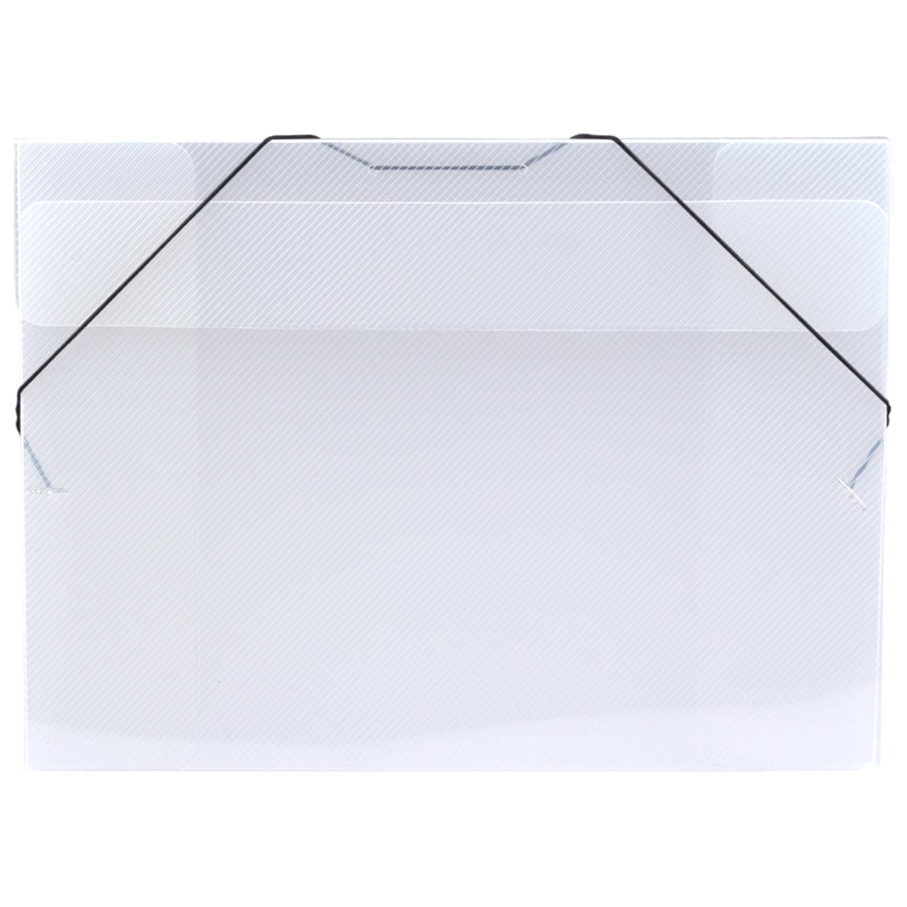 JAM Paper Clear 11" x 15" Elastic Closure Plastic Portfolio